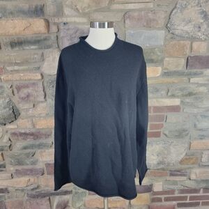 Sundance Black Lambs Wool Mock Neck Sweater xl